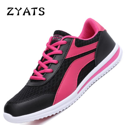 ZYATS รองเท้าสำหรับวิ่งน้ำหนักเบาผู้หญิงใหม่รองเท้าผ้าใบแบบเรียบง่ายระบายอากาศตาข่ายกันลื่นกลางแจ้ง