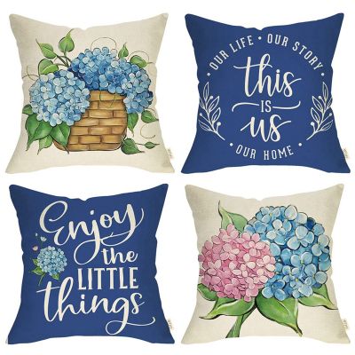 18 X 18 Set of 4 Spring Decorations Farmhouse Throw Pillows Home Decor Sofa Couch Cushion Case