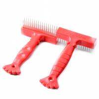 huanhuang® Stainless Steel Pins Double Rows Pet Slicker Brush Cats Dog Rake Grooming Comb