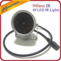 กล้อง IR LED รักษาความปลอดภัยใหม่48องศาที่มองไม่เห็น (ประกอบด้วยไฟ CCTV 12V1A 940nm IR 60ตัวเรืองแสงอินฟราเรดไม่มีกำลังไฟ) 940NM ขั้วต่อไฟฟ้า