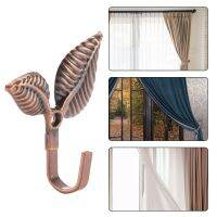 2 x Iron Leaf Shaped Curtain Tie backs Holders Wall Hooks Home Decor, Red Bronze