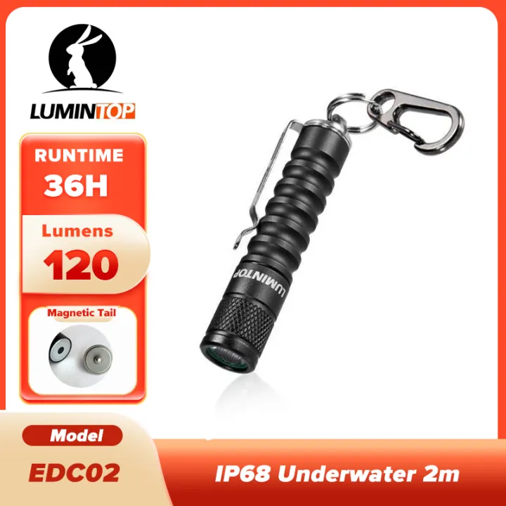 Lumintop EDC02 Tail Cap พวงกุญแจขนาดเล็ก120 Lumens ไฟฉาย36