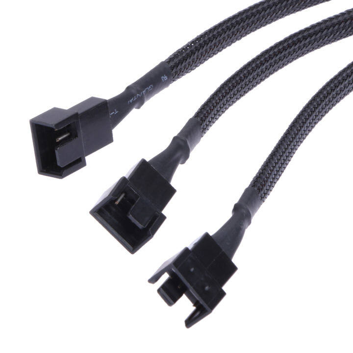 4-pin-pwm-fan-cable-1ถึง3วิธี-splitter-สายต่อแขนสีดำ