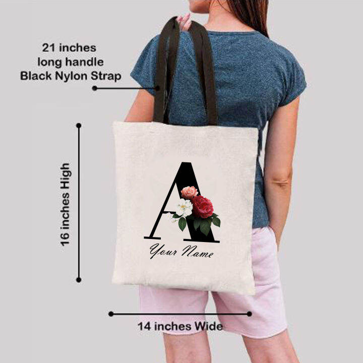 CUSTOMIZED CANVAS TOTE BAG NAME INITIALS 1 Lazada PH