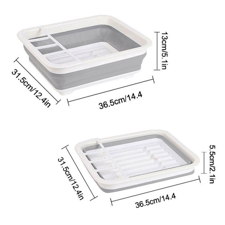 ชั้นวางจานแบบพับเก็บได้ที่เก็บของในครัว-drainer-จานชามจานแบบพกพาราวตาก-พับทำจานแห้ง-foldable-dish-rack
