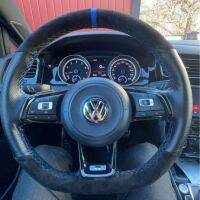 Customized Car Steering Wheel Cover Hand Sewing Braid Suede For Volkswagen Golf 7 GTI Golf R MK7 VW Polo GTI Scirocco 2015 2016