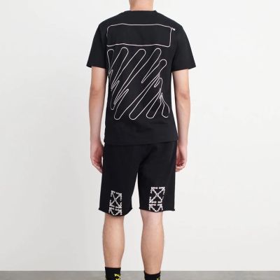 2AAV OFF WHITE 2023 European and American fashion brand summer new mens and womens same computer printed embroidered T-shirt top short sleeve factory direct sales