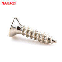 100PCS NAIERDI 2x6810mm Screws Silver Nuts M2 Flat Round Head Fit Hinges Countersunk Sell in Tapping Screws Wood Hardware Tool