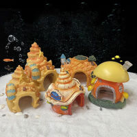 เครื่องประดับเรซินกุ้งปลา Hideout Caves Escape House Layout Prop Aquarium Fish Tank ภูมิทัศน์ตกแต่ง