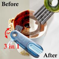 【CC】✸  3 1 Bottle Cleaner Multifunctional Cup Crevice Cleaning Tools  Silicone Cup-Holder