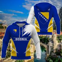 Bosnia Flag and Emblem Pattern Hoodies For Male Loose Mens Fashion Sweatshirts Boy Casual Clothing Oversized Streetwear