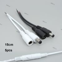 5pcs 5.5x2.1mm Plug white black DC male or Female extend power supply Cable Wire 22awg Connector For 3528 5050 LED Strip Light W6TH