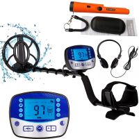 【LZ】☾✢¤  Profissional Gold Metal Detector maior precisão Treasure Hunter Display LCD avançado Microchip 10  bobina de detecção T11