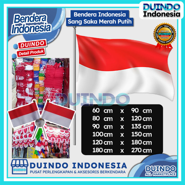 Duindo Bendera Merah Putih Besar 120 X 180 Cm And 180 X 270 Cm Satin And Peles Jumbo Bendera