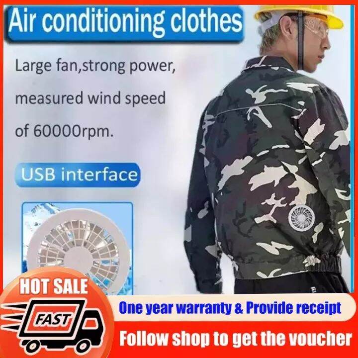Dual Cooling Fan Jacket Men Women Summer Outdoor Workwear Hiking