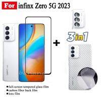 3in1 Infinix Zero 5G 2023ฟิล์มกันรอยแบบเต็มกระจกเทมเปอร์สำหรับ IX Zero X Pro Pova Neo 2 Pova 4 Pro 3 2 5G 8C ประกาย8P 7 Pro 7T 7 P 6 GO 2 In1เลนส์กล้องถ่ายรูปปกป้องหน้าจอกระจก