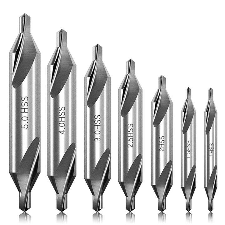 7 Pcs Center Drill Bits Set 60Degree Angle Center Drill Bits Kit