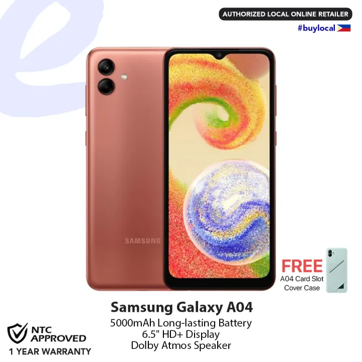 Samsung Galaxy A04 4GB 64GB Storage 5000mAh Long-lasting Battery 6.5 HD  Display Dolby Atmos FREE Card Slot Cover Case Lazada PH