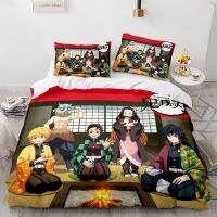 Demon Slayer 3d Bedding Set Anime Duvet Cover Pillowcases Single Twin Full Queen King Size Kids Girls Boys Gift Home Decor