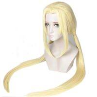 【ร้อน】 Tsunade 100ซม. สีบลอนด์ยาวอะนิเมะสไตล์เครื่องแต่งกายคอสเพลย์วิกผม Cos ผมหมวกวิกผมฟรี