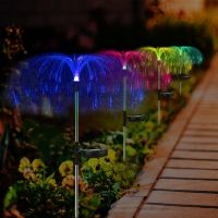 2pcs LED Solar Jellyfish Lamp Waterproof Christmas Lights Outdoor for Garden Patio Decoration Flash Pathway Flowers Light