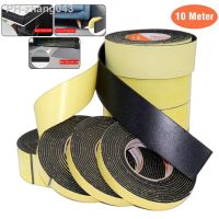 10 Meters Single Side Strong Adhesive Waterproof Weather Stripping EVA Black Foam Sponge Rubber Tape for Window Door Seal Strip