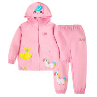 Toddler Girls Clothing 2022 New Raincoat+Pants Suits Boys Cartoon Autumn Long Sleeve Tracksuits Waterproof Costume 2 4 6 Years