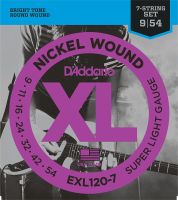 DAddario แผล EXL120-7นิกเกิล7-สายกีตาร์ไฟฟ้าสตริง,เบามาก,อุปกรณ์ทดแทน9-54Guitar