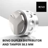 BENO Duplex Distributor &amp; Tamper 2 in 1 ที่เกลี่ยผงกาแฟ 3 ใบพัดปรับระดับความลึกได้ พร้อมสปริงแทมป์เปอร์กดกาแฟขนาด 58.5 มิล อุปกรณ์เครื่องชงกาแฟเอสเพรสโซ๋