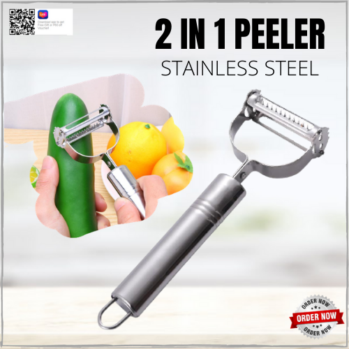 AnGeer Julienne Peeler, Stainless Steel Vegetable Peeler, Double-Sided  Blade Vegetable Julienne Cutter and Fruit Slicer, Dual Blade Multifunction