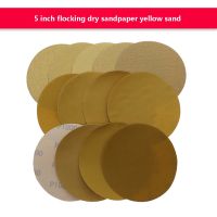 ☾✴ 2-20pcs Back Velvet Yellow Sandpaper Disc Dandpaper Self-adhesive Disc Dandpaper Auto Parts Polishing Dry Sandpaper 5 Inch 125MM