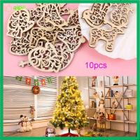 QIGUI 10pcs/set Party Supplies Gifts Pendant Elk Christmas Tree Decoration Xmas Hanging Wooden Ornaments