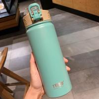 750ml Thermos Bottle with Straw 304 Stainless Steel Car Thermal Cup Insulated Flask Tyeso Climb Water Bottles for Outdoor SportsTH