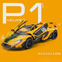 132ซูเปอร์คาร์รุ่นของเล่นแม็คลาเรน P1 GTR ล้อแม็ก D Iecast ของเล่นสำหรับเด็กผู้ชายคอลเลกชันดึงกลับรถรุ่นด้วยแสงเสียงตกแต่ง