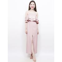 SALE?SLYQ ESTELL SPLIT FRONT MAXI DRESS