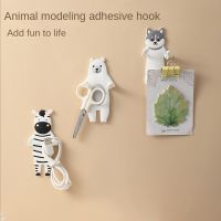 Creative Animal Hooks Cute Cartoon Cute Pets Bendable Fun PVC Soft Glue Free Punch Sticky Hook Key Hook Bathroom Key Hanger Picture Hangers Hooks