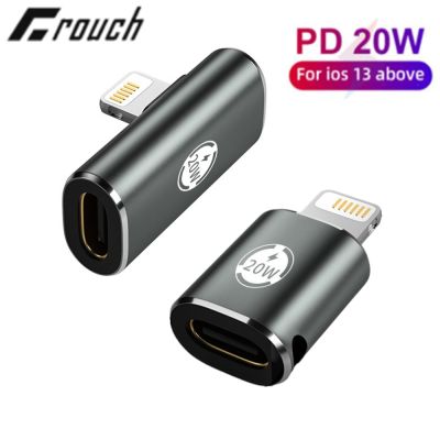 Crouch 90 Degree USB Type C To Lightning Adapter For iphone iPad PD20W Fast Data Charge USB C Female To Lightning Male Connector
