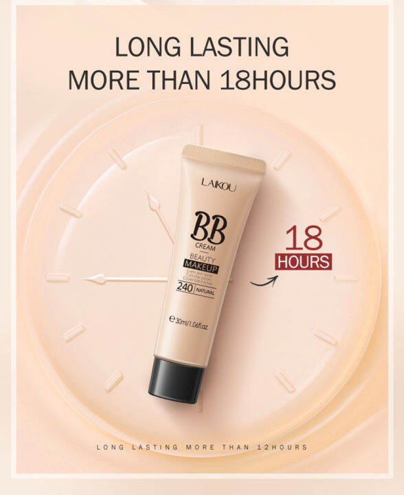 laikou-18ชั่วโมงติดทนนานบีบีครีมรองพื้นกันน้ำทำให้สีผิวสว่างขึ้นรอยสิวรูขุมขนจุดคอนซีลเลอร์แต่งหน้าไร้ที่ติ