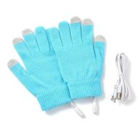 1 Pair Winter Practical Heated Riding Gloves USB Charging Warm Hand Gloves Outdoor Windproof Mitten