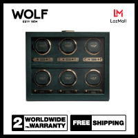 กล่องหมุน กล่องนาฬิกา WOLF1834 รุ่น BRITISH RACING 6 PIECE WATCH WINDER (GREEN)