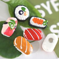 5Pcs Sushi Magnet Refrigerator Stickers Japanese Food Resin Accessories Cute Kitchen Decoration