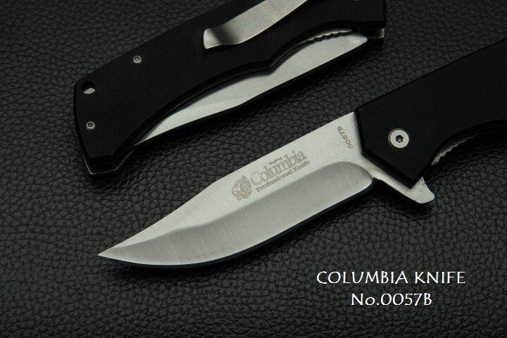 มีดพับ-columbia-รุ่น-0057b-stainless-steel-ปลายแหลม-ทรง-drop-piont-ด้าจับ-g10