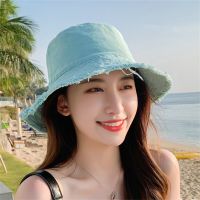 Vintage Cotton Fringed Fisherman Cap Soft Aluminum Wire Shape Water Wash Bucket Hats Womens Four Seasons Solid Outing Basin Hat