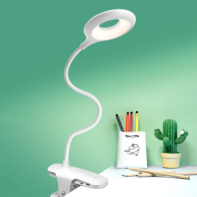 Rodanny Table Lamps Led Desk Lamp Touch Clip Study Light Gooseneck Desktop USB Rechargeable Bedroom Lamp