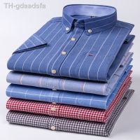 ☑▬◇ Mens Cotton Oxford Short Sleeve Shirts Standard-fit Button-down Color Shirt