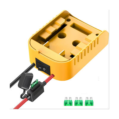 Battery Adapter with Fuse and Switch for Dewalt 20V /18V DCB200 DCB203 DCB205 DCB206 Li-Ion Batteries Power Connecter