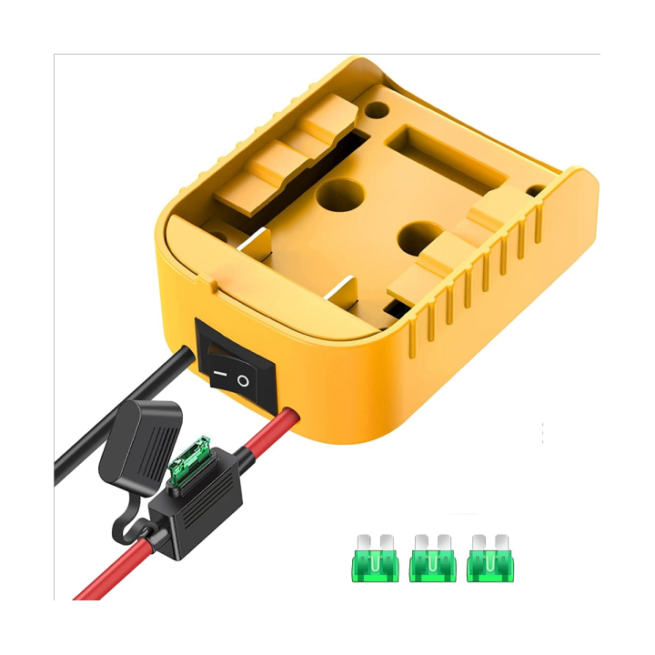 Battery Adapter with Fuse and Switch for Dewalt 20V /18V DCB200 DCB203 DCB205 DCB206 LiIon