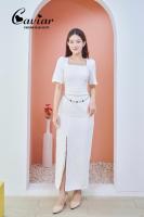 JISOOพร้อมส่งS-2XL(A24)Dress เดรส เดรสสีขาว ชุดสีขาวเดรสยาว เดรสออกงาน เดรสผู้หญิง เดรสแฟชั่น เดรสสาวอวบ เดรสเกาหลี เดรสผ่าข้าง เดรสสุภาพ