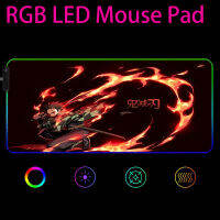 Demon Slayer Led Carpet Anime L Mousepad Rgb Rug gamers accesorios Mat Mouse Pad Arge Desk Mat Desktop Computer Kimetsu No Yaiba