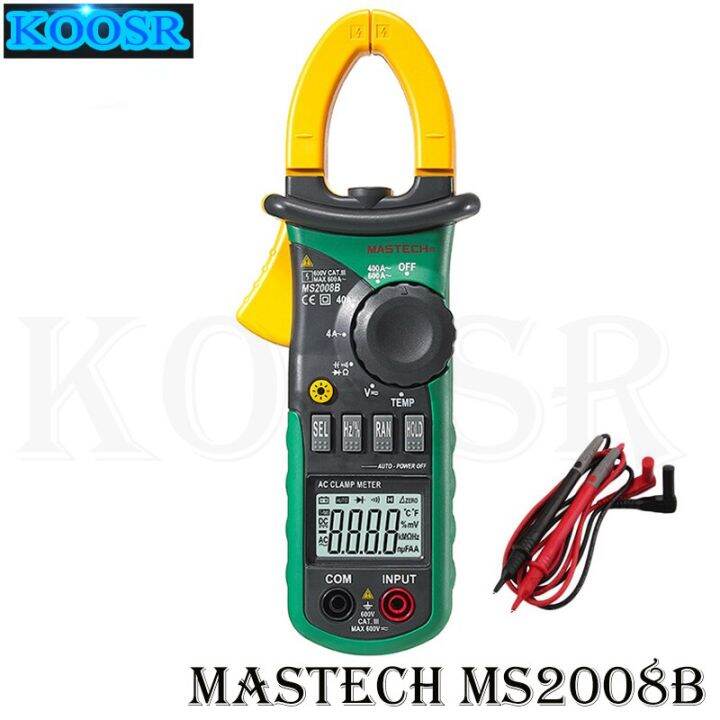 Mastech Ms2008b Digtal Clamp Meter With Light Temp Frequency Acdc